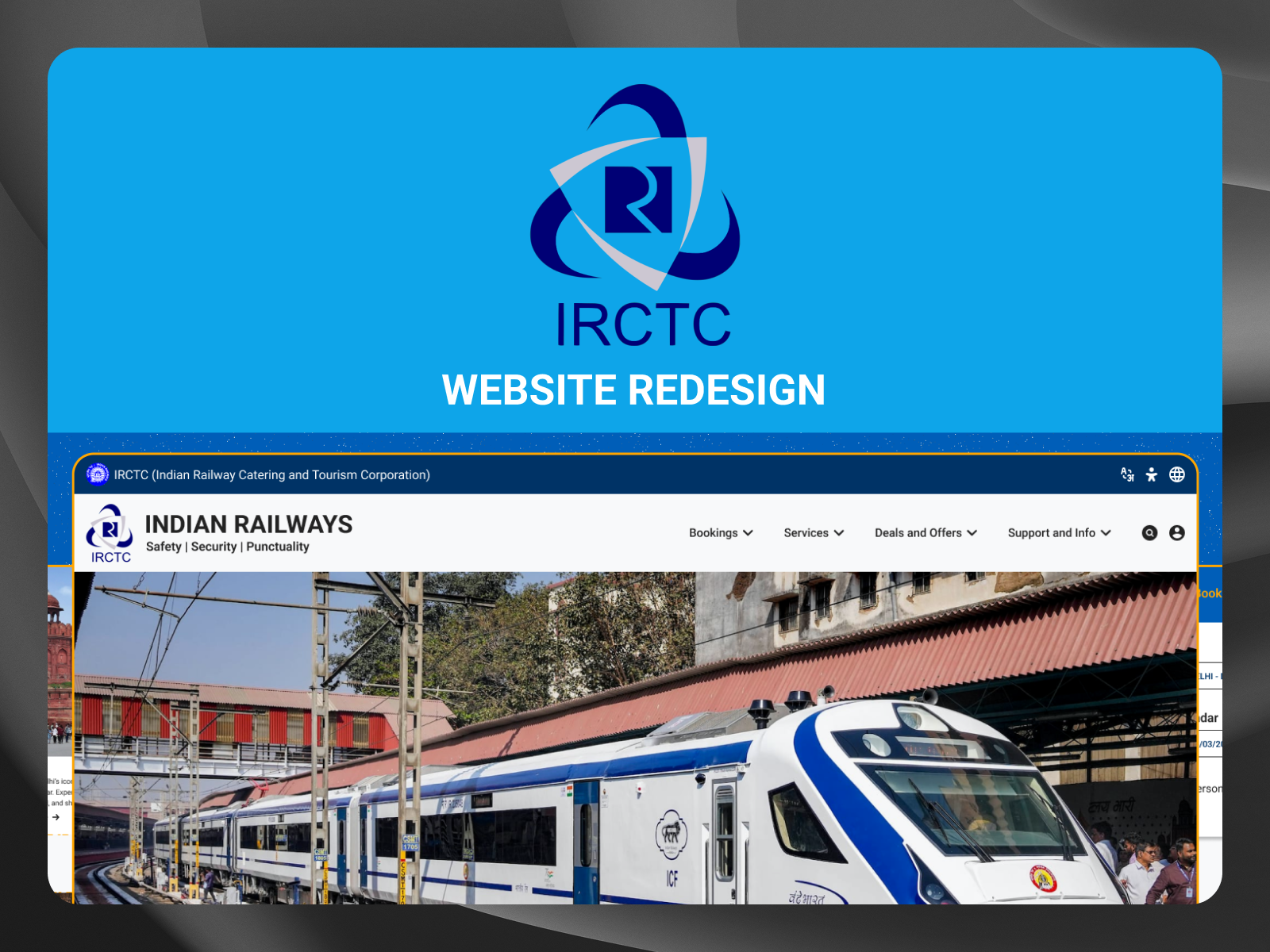 IRCTC Redesign project interface